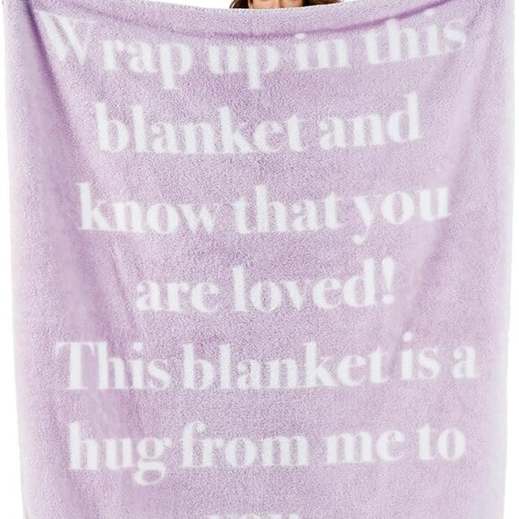 Blanket Get Well Thinking of You Gift Purple Throw Cozy Soft NEW 50x60 Inch - Picture 2 of 5